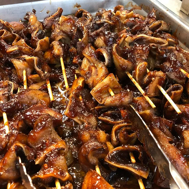 pinchos de oreja a la brasa